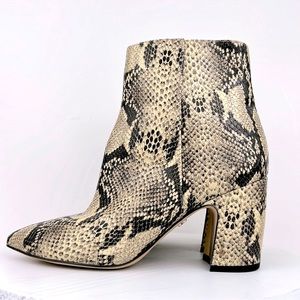 New Sam Edelman Hilty Leather Booties Cream Black Snake
Pointed Block Size 9